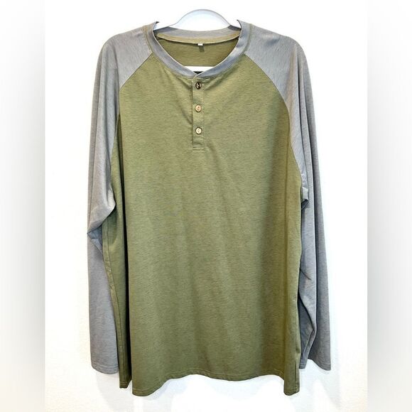 HENLEY LONG SLEEVE TOP MENS SIZE XXL - Picture 1 of 5